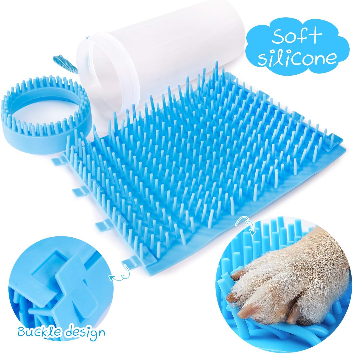 Portable Dog Paw Cleaner Upgrade Dog Paw Washer Cup Paw Cleaner for Large Dogs (Large,Blue)