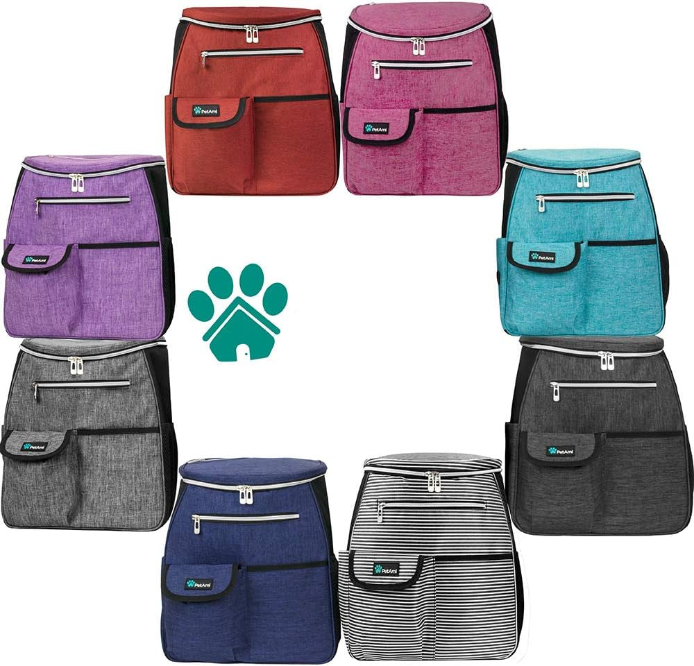 Dog Travel Bag Backpack, Airline Approved Dog Bags for Traveling, Puppy Diaper Bag Supplies, Pet Camping Essentials Hiking Accessories Dog Mom Gift, Food Container, Collapsible Bowls, Pink