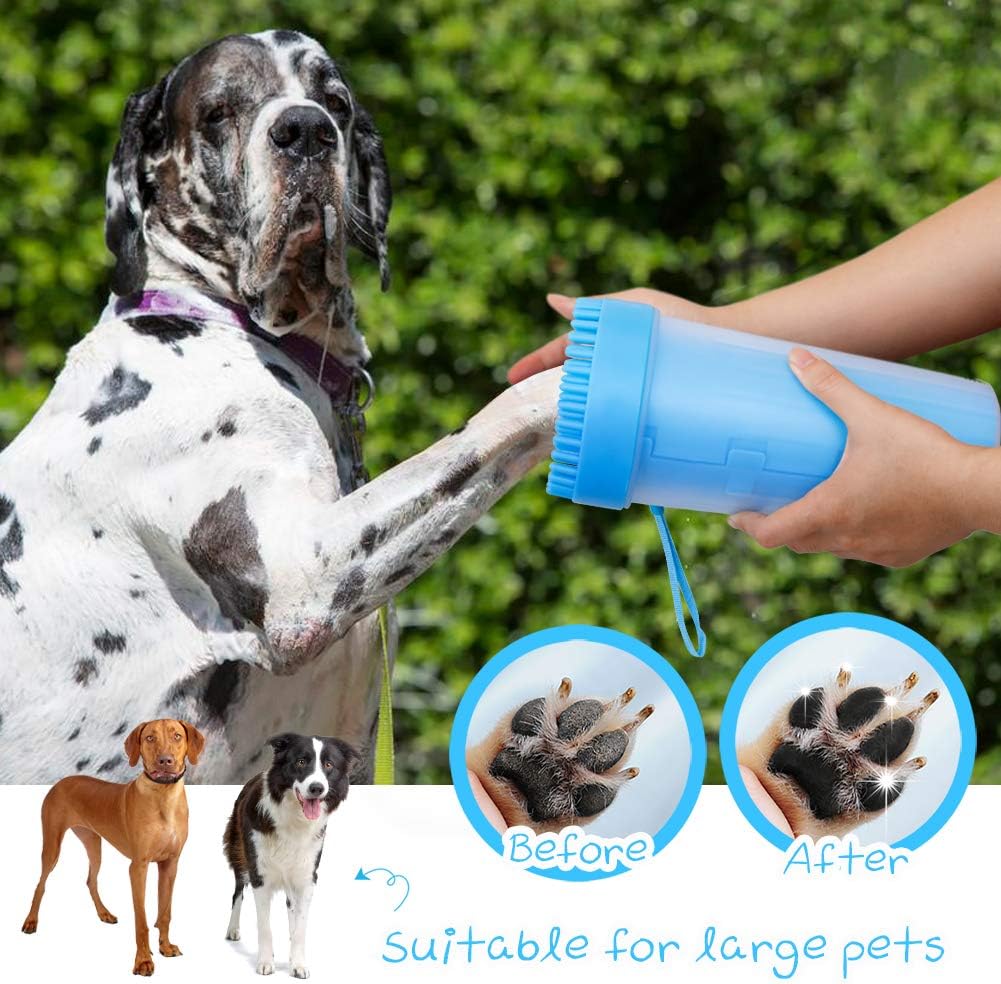 Portable Dog Paw Cleaner Upgrade Dog Paw Washer Cup Paw Cleaner for Large Dogs (Large,Blue)