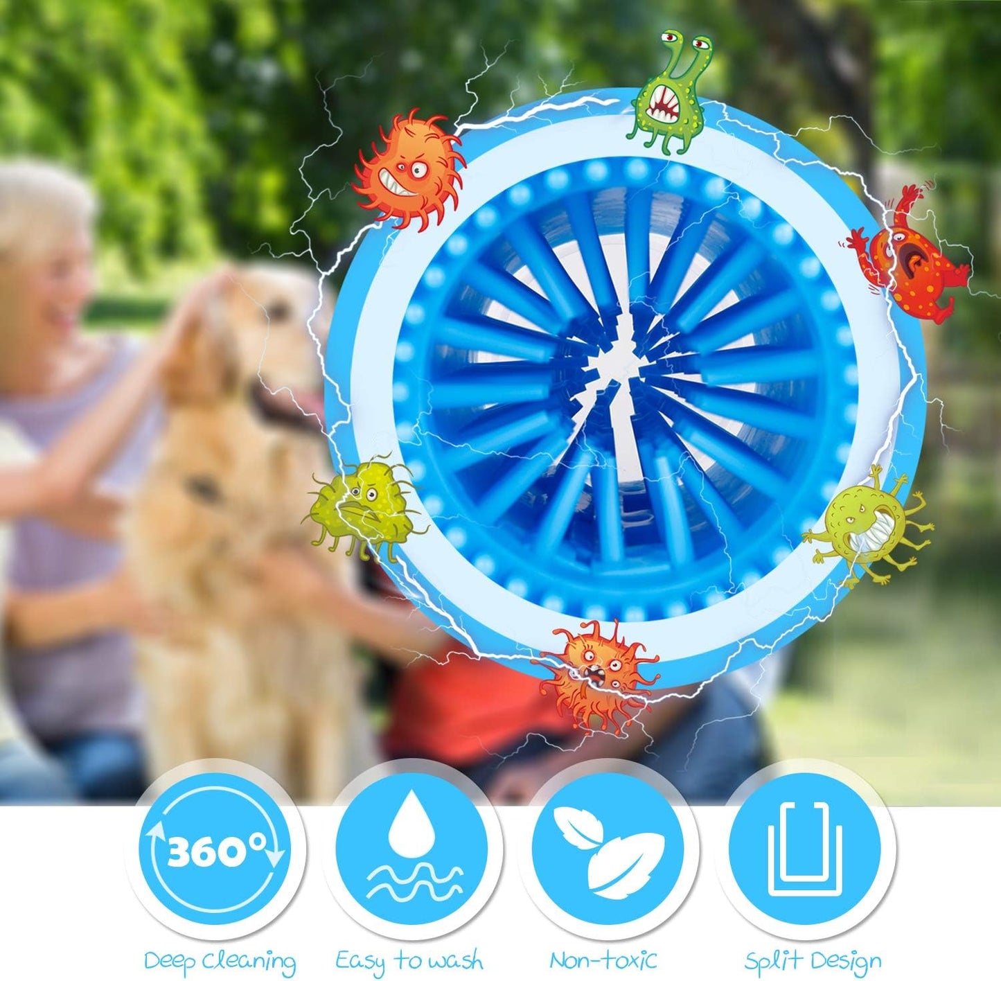 Portable Dog Paw Cleaner Upgrade Dog Paw Washer Cup Paw Cleaner for Large Dogs (Large,Blue)