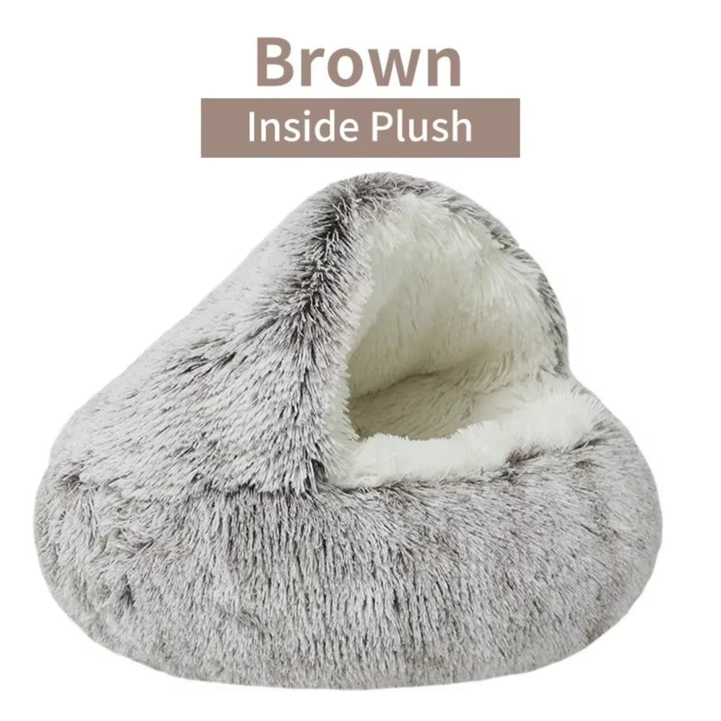 Winter Plush Round Cat Bed and 2-in-1 Warm Pet Sleep Bag for Small Dogs and Cats
